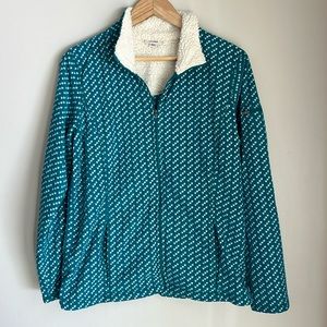 L.L. Bean Sherpa Fleece Full Zip Jacket Teal Green Women’s L